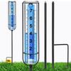 Outdoor Rain Gauge with Stake Water Rain Meter Adjustable Height Transparent Rain Gauge Large Numbers for Garden Lawn Yard