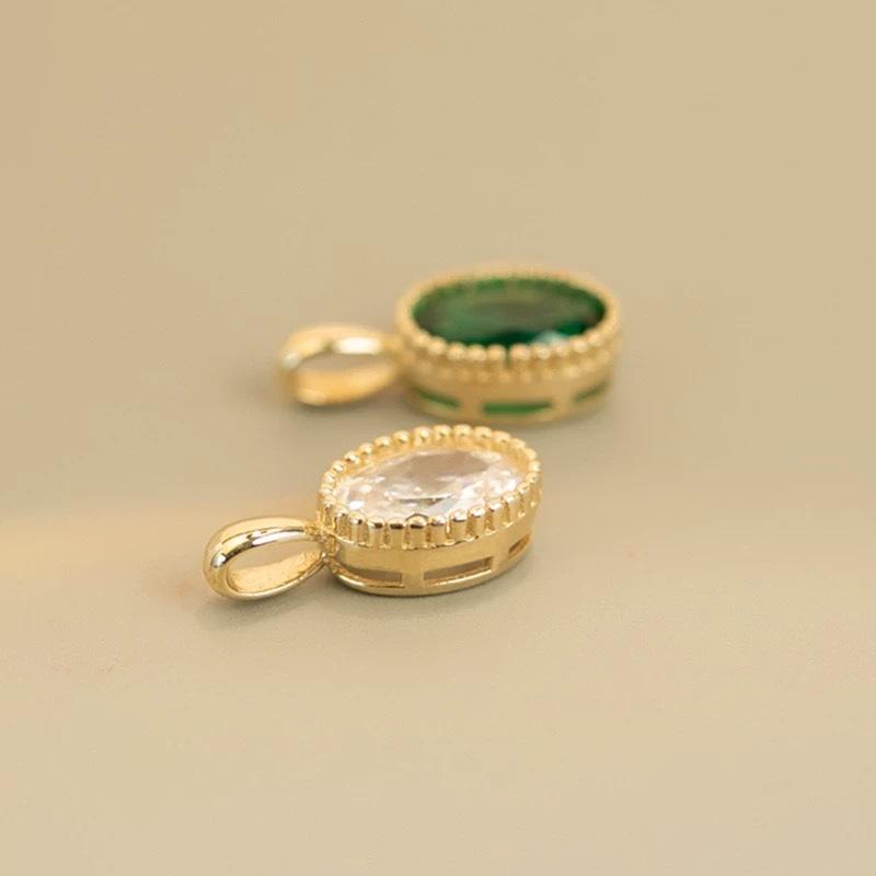 Ожерелье-подвеска из стерлингового серебра 925 пробы с покрытием из 18-каратного золота, овальная подвеска «Слезы русалки» с микропаве