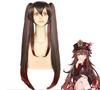 Anime Women Long Ponytails Wig Cosplay Genshin Impact HuTao Costume Heat Resistant Synthetic Hair Hu Tao Carnival Party Wigs