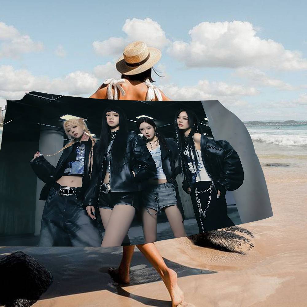 Band Singer A-aespa Kpop Anime Beach Swimming Towel Soft Absorbent Washcloth Children's Gifts For Kids Travel Camping Gym