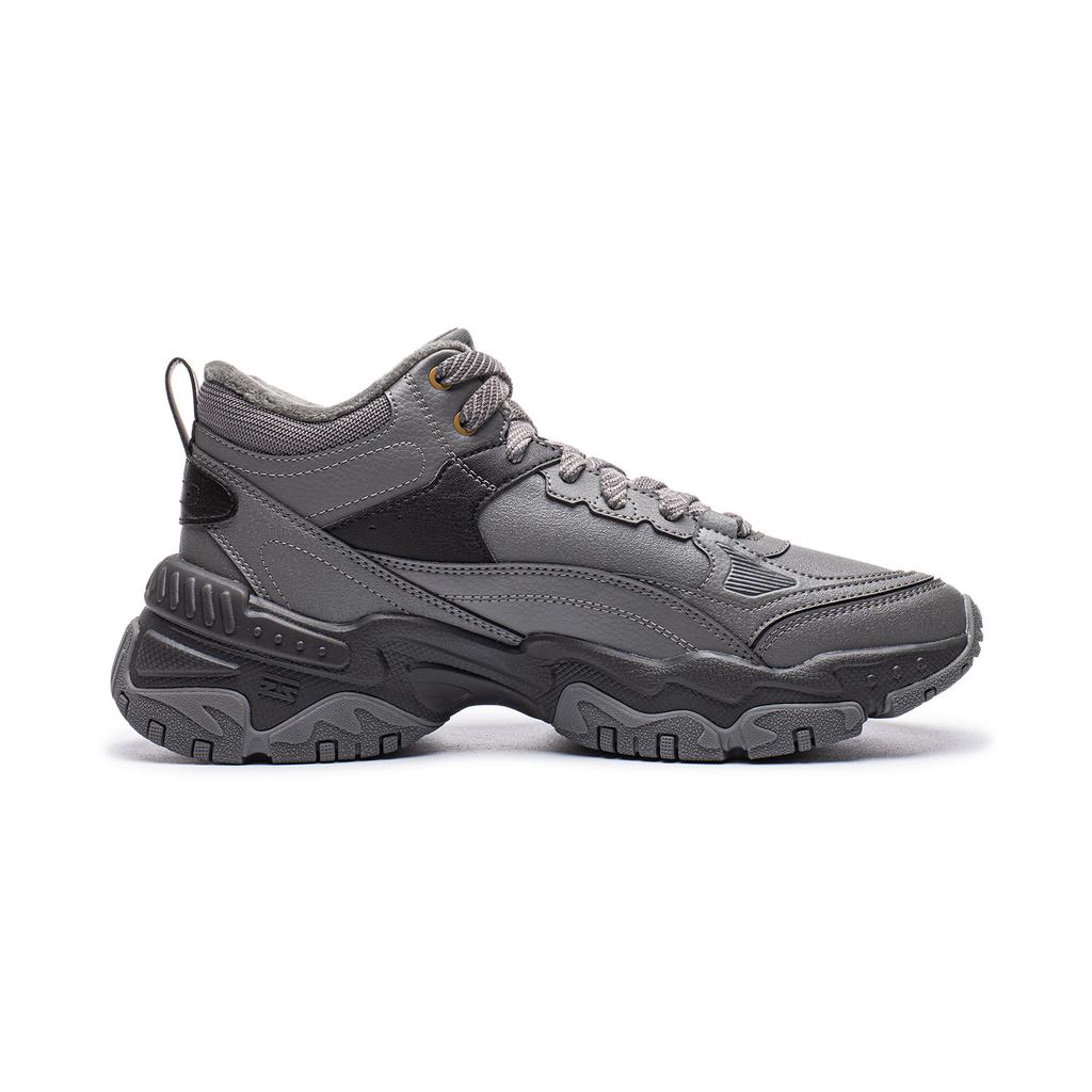 Men's Sneakers Li-Ning Brown Sugar MID Casual Shoes Men's Mid-top Dark Gull Gray/Silver Fish Gray