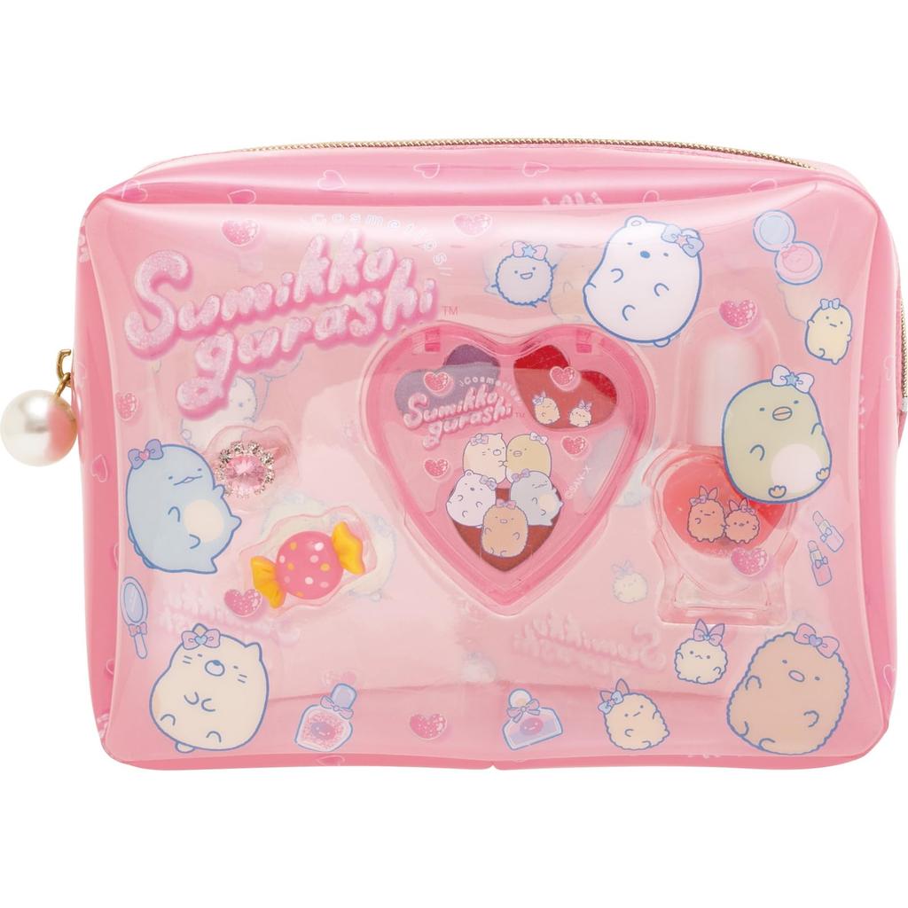 San-X Sumikko Gurashi Sumikko Cosmetic Pouch, Pink, FE41301, H120 X W160 X D60mm
