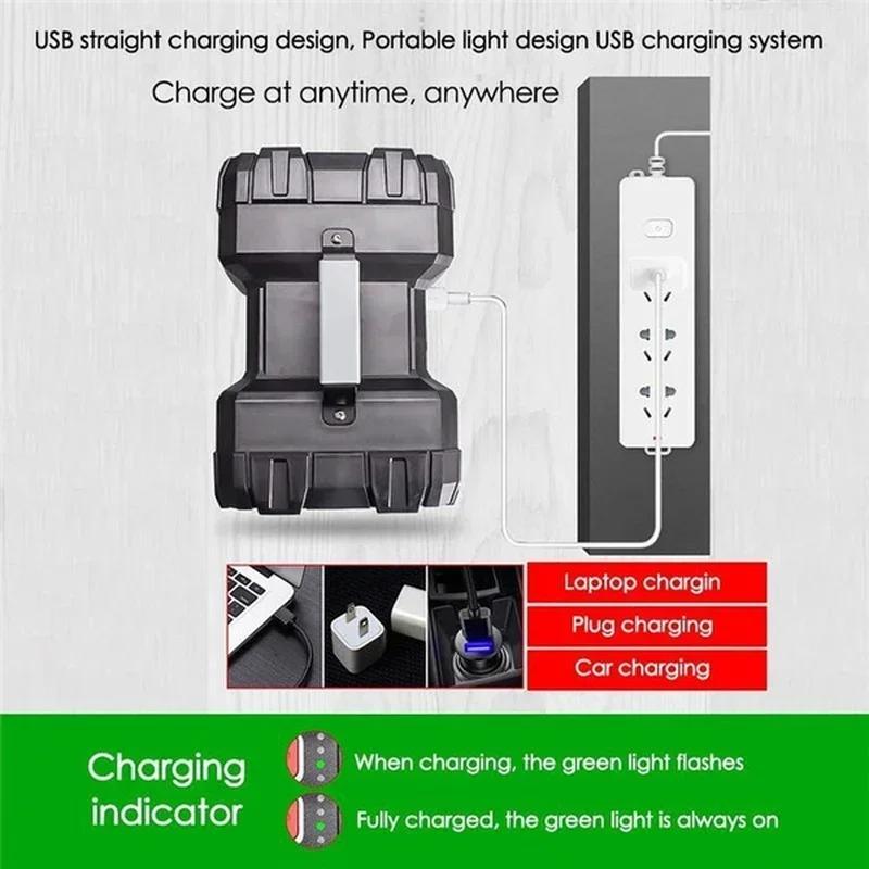 XHP70 Сверхяркий светодиодный сенсорный фонарь-искатель, двойной фонарь, USB-перезаряжаемый, портативный, для улицы, аварийный, P50
