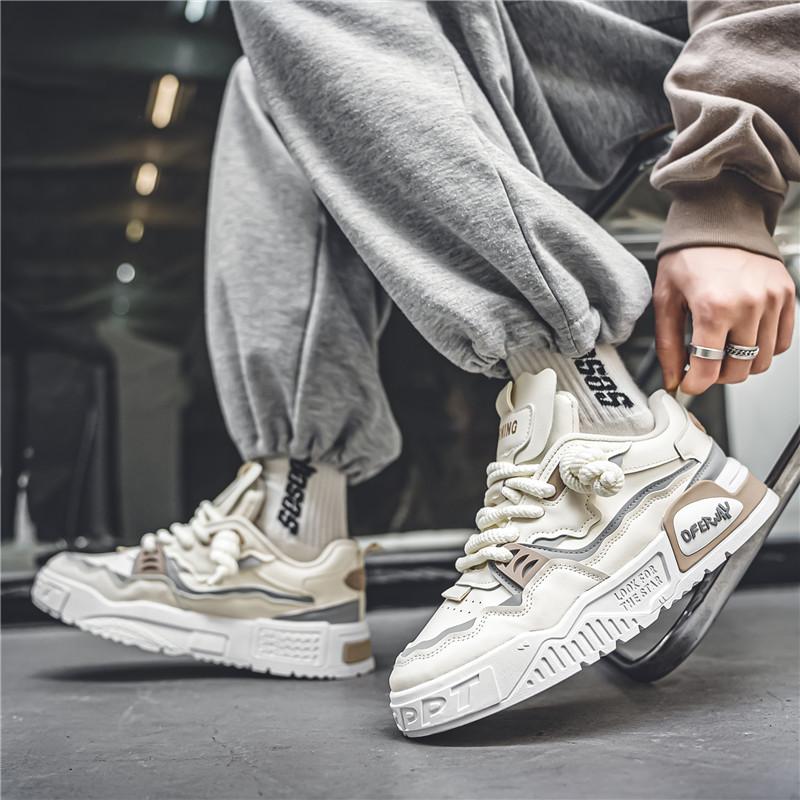 Кроссовки осень-весна мужские вулканизированные туфли на платформе модные белые кожаные туфли повседневные кроссовки мужские Chaussure Homme