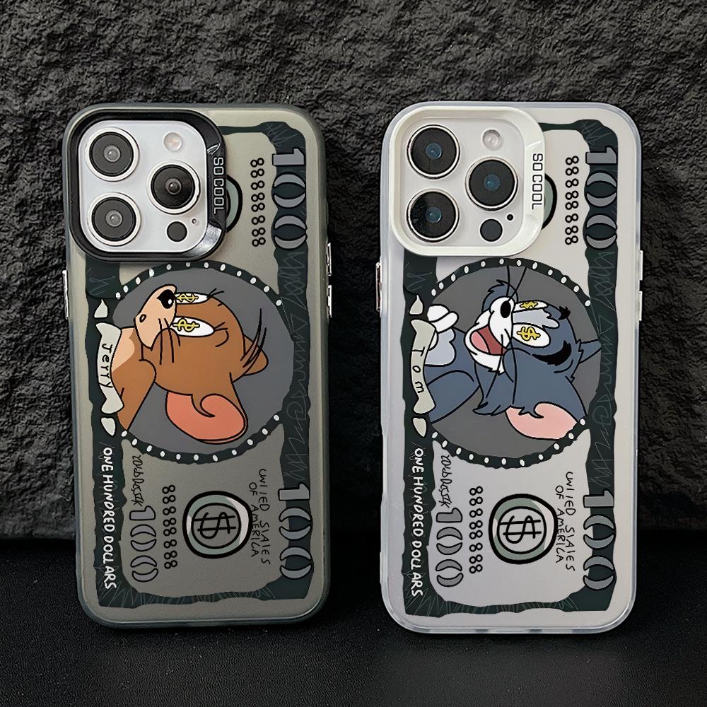 Money Jerrys Toms Phone Case for Xiaomi Redmi 15C 14C 13C 12C 10 Note 15 14 13 12 Pro Plus 4G 5G Silver Hard Cover