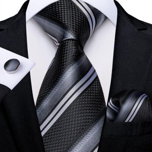Шелковый набор с галстуком, нагрудным платком и запонками в полоску, с узором пейсли и однотонных цветов для официальных случаев