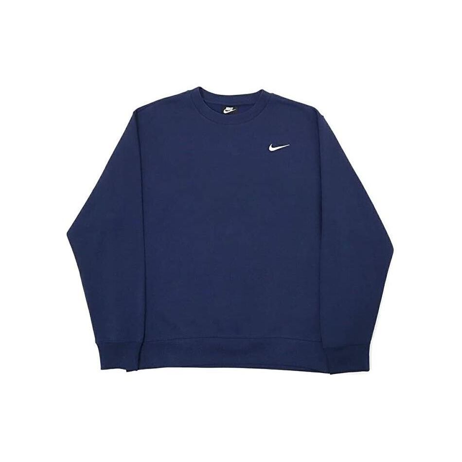 Nike Свитшот мужской с принтом логотипа, свободного кроя, с круглым вырезом, длинным рукавом, синий CJ1614-419