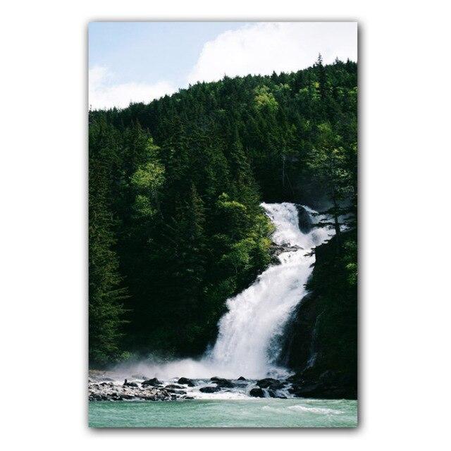 Пейзаж Картина Маслом Лес Водопад Река Красивая Природа Пейзажи Холст Картина Офис Коридор Украшение Дома Фреска Без Рамки