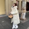 Winter New Versatile Long Knee Hooded Down Padded Jacket Women's Thickened Warm Fashion Padded Jacket