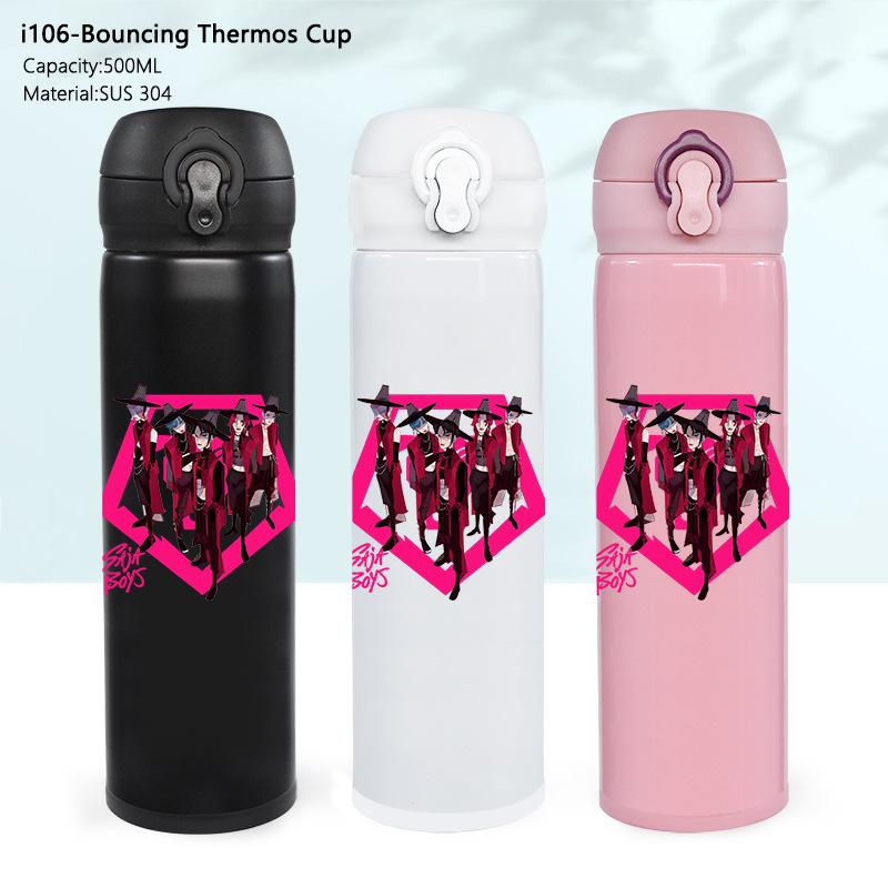 Stainless Steel Bouncing Thermos Cup KPOP Demon Hunter Girl Water Cup Shaga Male Ghost Sports Cup Car