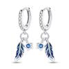 Fashion 925 Silver Color Earrings Blue Zircon Stars Moon Irregularity Earrings For Woman Fine Birthday Jewelry Gifts