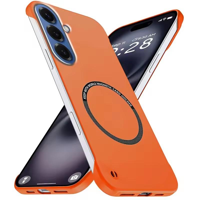 Магнитный Тонкий Чехол для Samsung S26 S25 S24 S23 S22 S21 S20 FE Plus Note 20 Ultra Безрамочный Матовый Жесткий PC Чехол Ударопрочный