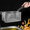Фритюрница из нержавеющей стали Корзина для жарки Прямоугольная сетчатая корзина-дуршлаг с длинной ручкой Инструмент для жарки и приготовления пищи Кухонный инструмент для приготовления