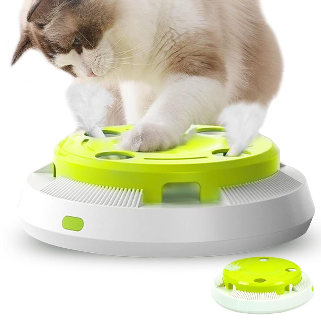 Electric Cat Solitary Interactive Cat Cat Cat Educational Stress Play Rotating Includes 5 Replacement Kitten Pet Cat Never Bored Toy, Automatic, Play,