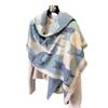 Cartoon Cat Contrasting Colors Double-Sided Imitation Cashmere Scarf Winter High-End Warm Shawl Women