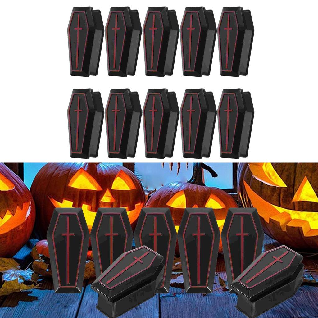 10Pcs Mini Coffin Boxes Halloween Decoration Organizer Vintage Style Handcraft with Lid Jewelry