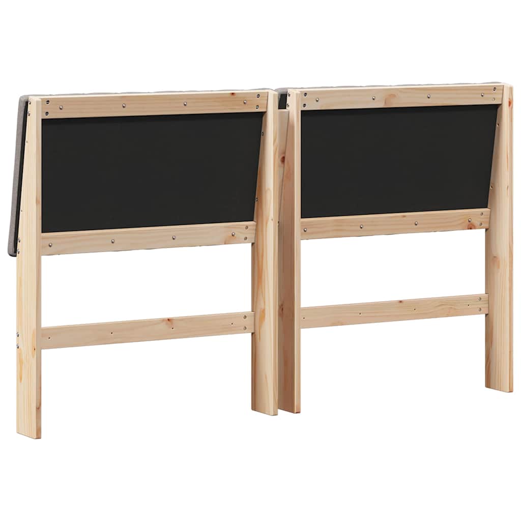 Upholstered Headboard Taupe 160 cm Solid Pine Wood