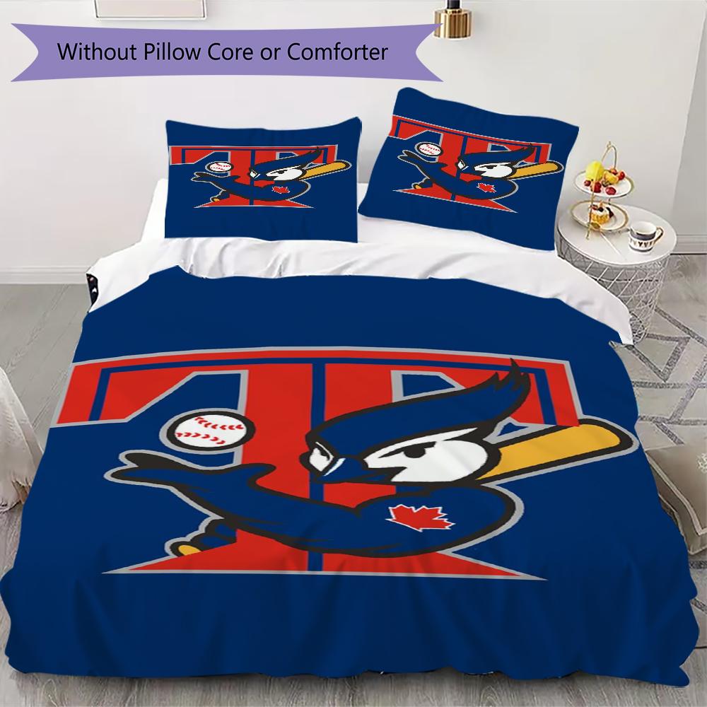 Toronto Blue Jays Pattern Bedding uilt Set uilt Cover Pillowcase Home Decoration Birthday Gift (1*duvet cover + 2*pillowcase without core)