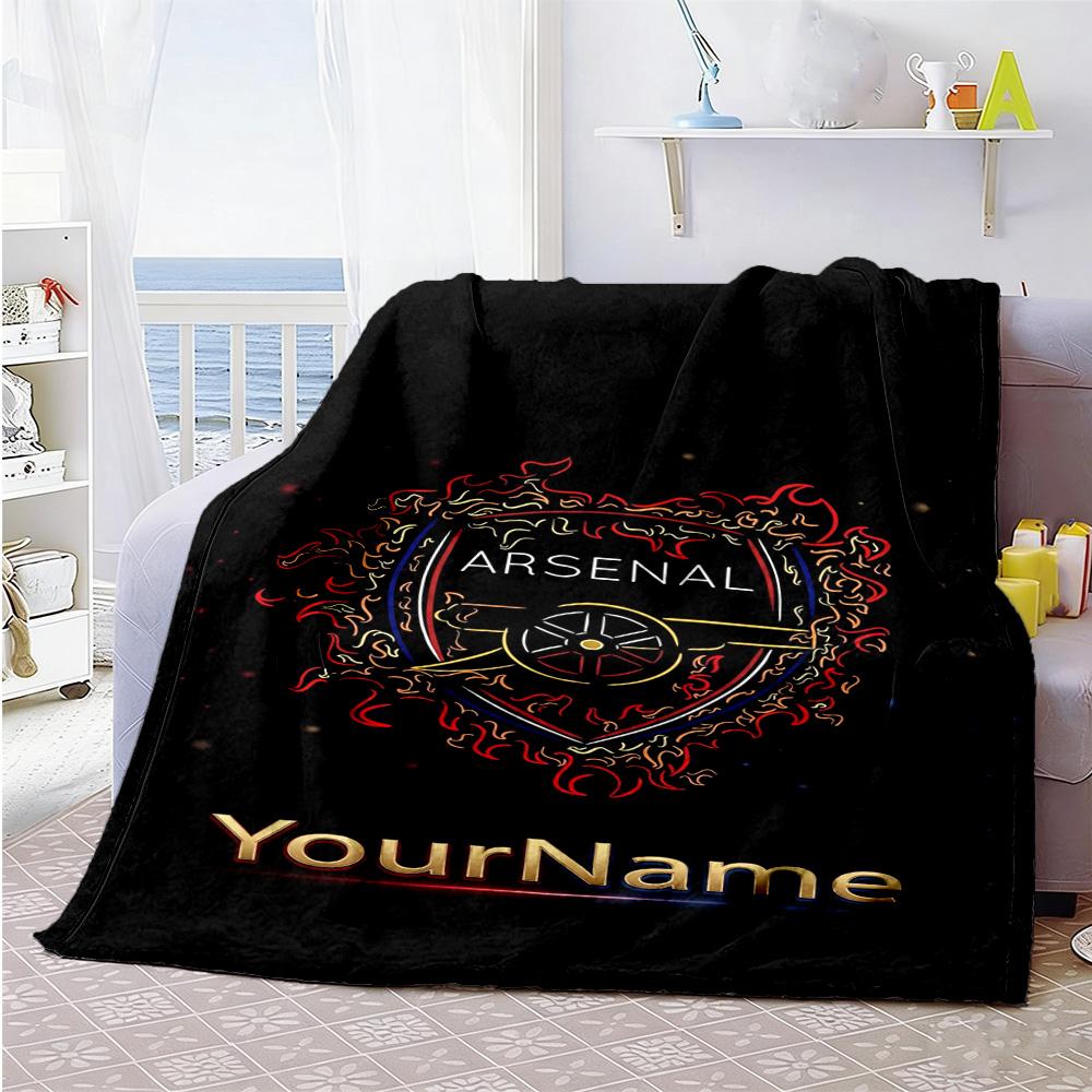 Arsenal Personalized Text Blanket Gift Personalized Blanket Soft Warm Cozy for Seaside Living Room Office Bed for All Occasions