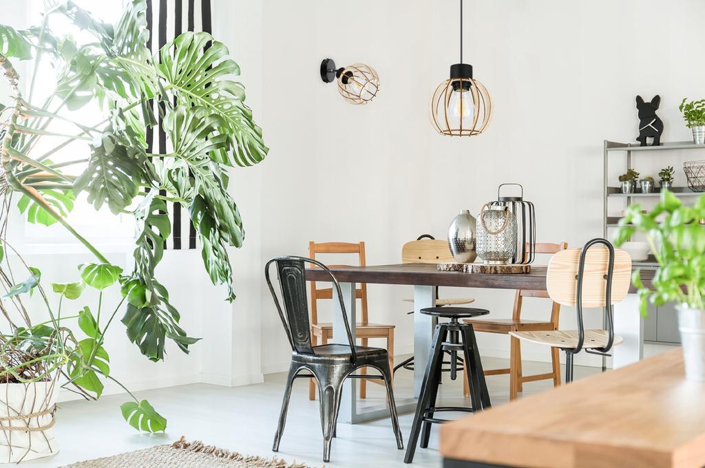 MODERN LED WOODEN BALL CEILING LAMP