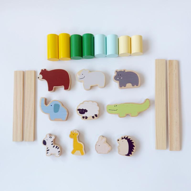 Wooden Animal Tower Building Blocks For Children Diy Creative Play And Learning