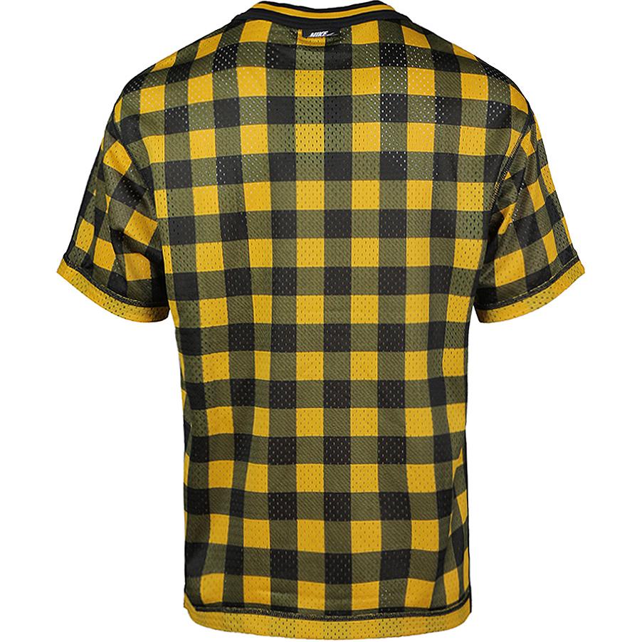 Nike Клетчатая футболка с коротким рукавом и логотипом, мужские топы, черная BV4545-010