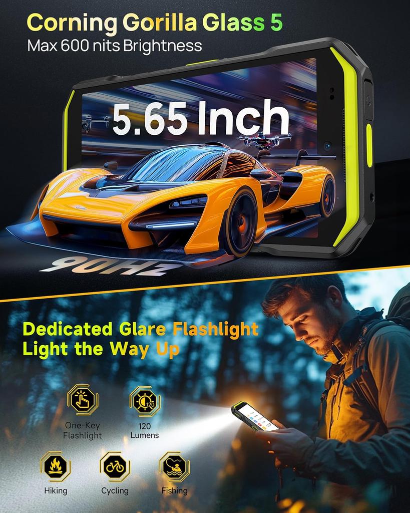 Защищенный телефон Ulefone Armor X32 Pro 5G, 16(8+8)ГБ 256 ГБ, Android 15, 5,65 дюйма 90 Гц, 5500 мАч