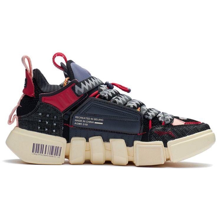 Li-Ning Wudao Ace Fabric Leather One-Piece Weave Anti-Slip Sports Casual Shoes Men Sneakers Cold-Sand-Black AGWR019-2