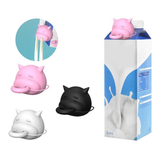 Силиконовый колпачок для молока с защитой от проливания, универсальный картонный диспенсер, герметичный, многоразовый, в коробке, дивертер для молока, забавный кухонный гаджет для любителей молока