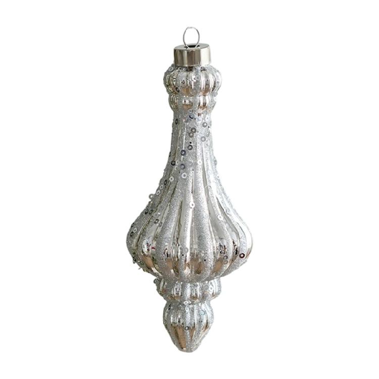 Премиальные стеклянные рождественские украшения с креативной формой капель, белок и динамичной детализацией с блестками