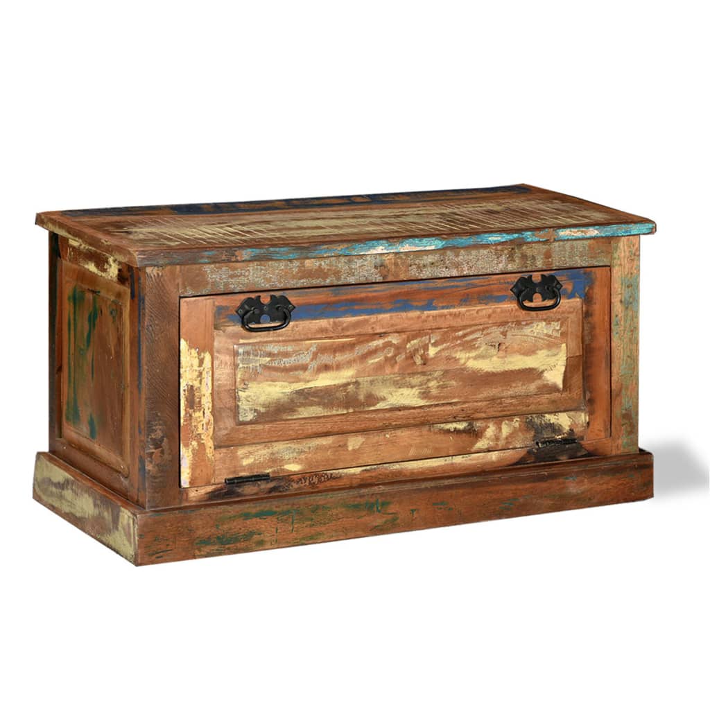 Vintage Solid Reclaimed Wood Shoe Bench