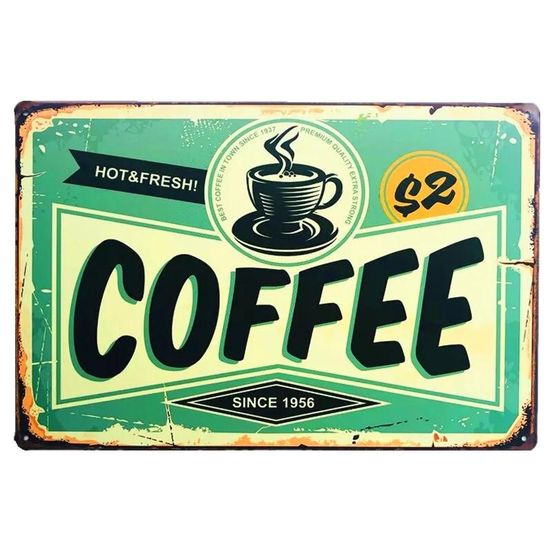 Vintage Shabby Chic Kaffee Menü Metall Zinn Zeichen Retro Home Bar Cafe Pub Taverne Wand dekoration dekorative Platte Poster für