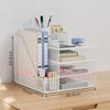 Органайзер для офисного стола: Вертикальное хранение папок, Книжная полка, Стойка для файлов и Подставка для ручек.