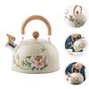 Floral Enameled Teapot Water Kettle 3L Coffee Pot New Tea Jug  Gas Induction Cooker