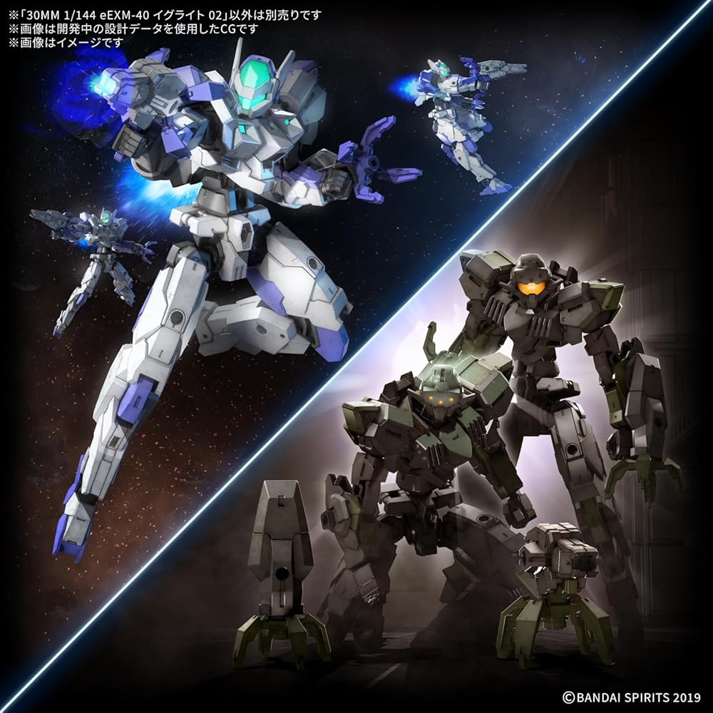 Bandai Spirits 30MM eEXM-40 Ignight 02 Набор из 2 штук Пластиковая модель-конструктор с цветовой кодировкой Масштаб 1/144