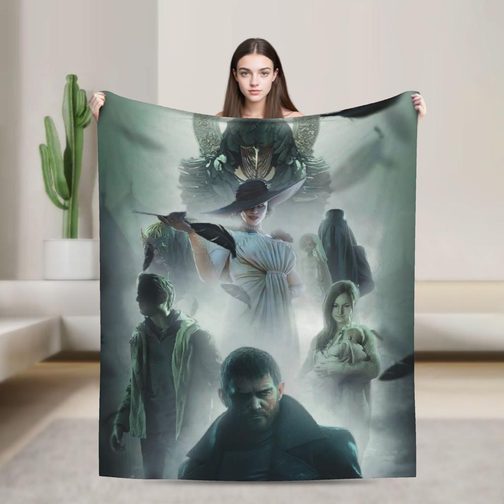 Resident Evils Village Soft Blanket  Kids Plush Throw Blanket Print Couch Chair Flannel Bedspread Sofa Bed Cover