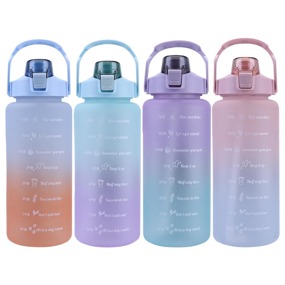 Water Bottle Time Marker 2L Extra Large Motivational Sport Bottle With Straw ARI