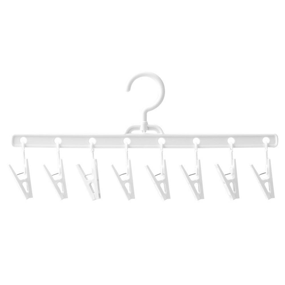 Clothes Drying Hanger with 8 Clips Hanging Drying Rack,Drip Foldable Hanging Rack Drying Towels Bras Baby Clothes Gloves Plastic
