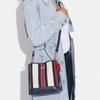 Coach Mollie Striped Smooth Leather And Canvas Bucket Bag Women bags Blue White Red CA178-IMCAH