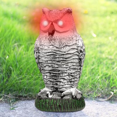 Чучело совы, реалистичное, поддельное чучело совы с мигающими глазами и пугающим звуком, статуэтка совы, устройства для управления птицами для садовой фермы
