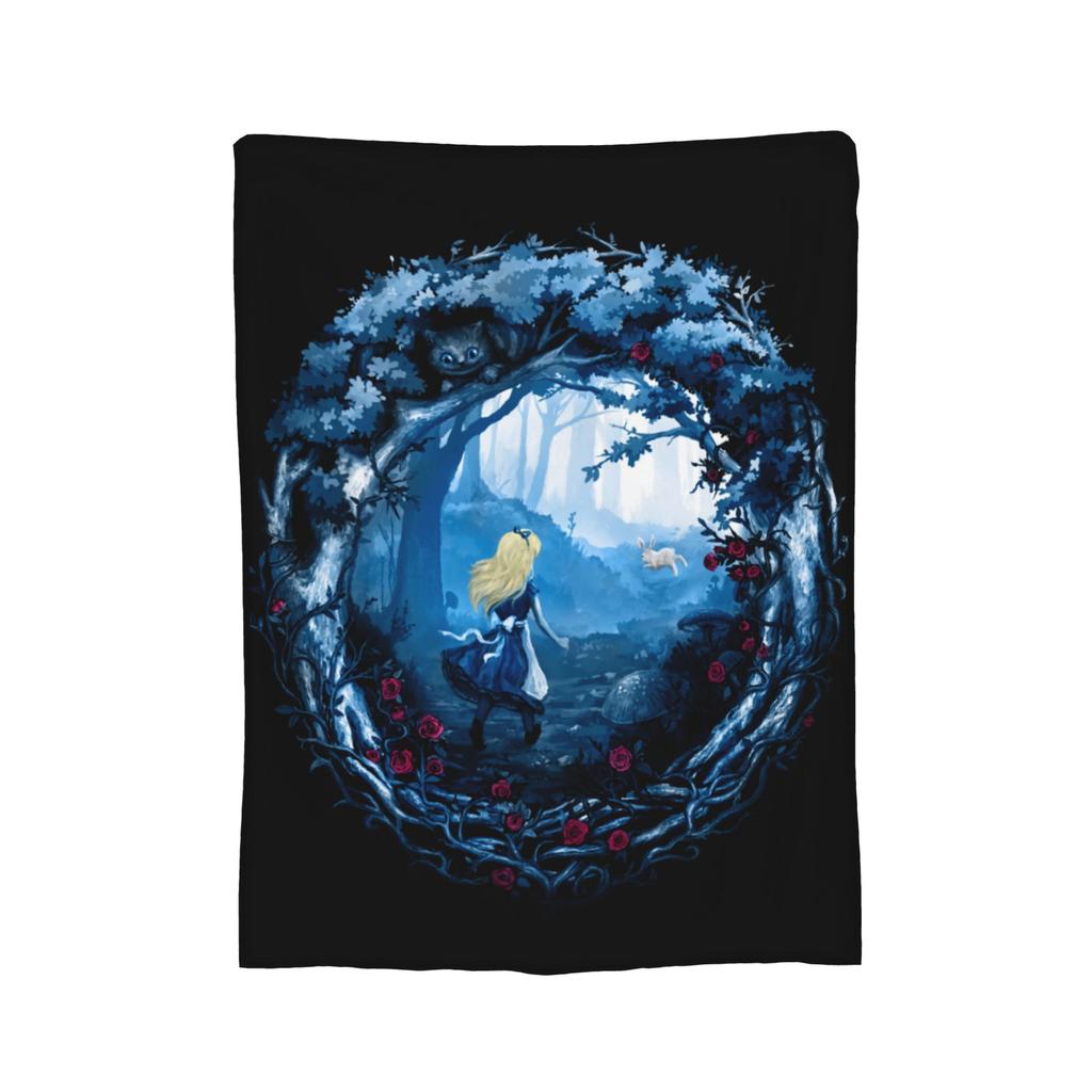Alice In Wonderland  Knitted Blanket  Plush Throw Blanket Bed Sofa Decoration Soft Warm Bedsprea,