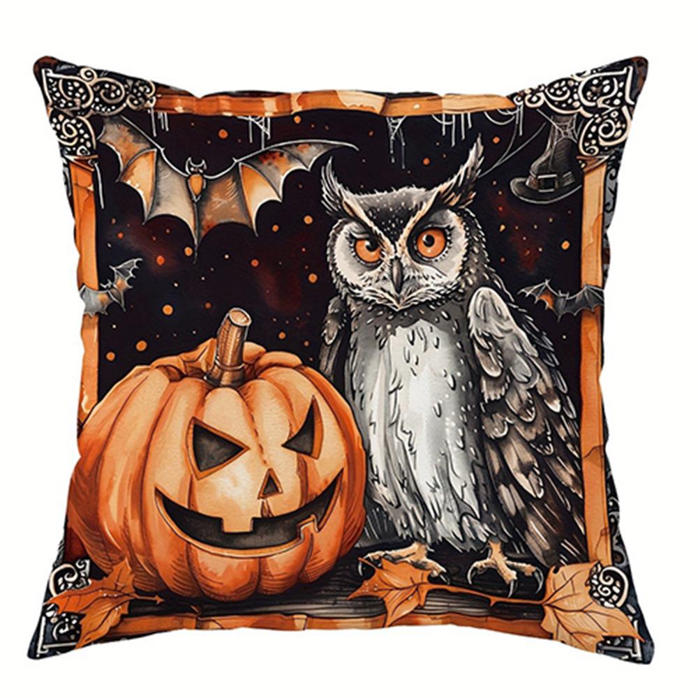 Декоративная наволочка на Хэллоуин, рисунок замка кошки и тыквы ведьмы, подходит для домашней комнаты, гостиной, дивана, наволочки