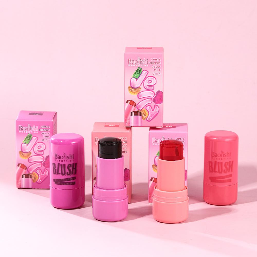 Jelly Blush Makeup Explosive Paste, Shimmer Natural 2-in-1 Blush Strip