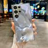 Металлический чехол для телефона с серебряным лепестком для Samsung A30s A31 A32 A34 A36 A37 A50 A51 A52 A53 A54 A55 A56 A57 A71 A72 A73 Стеклянная задняя крышка