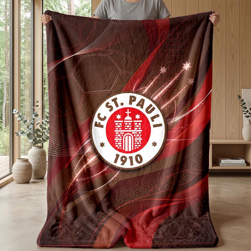 Fulham Football Print Flannel Blanket, Soft Warm Lightweight Throw Blanket for Sofa Bed Camping