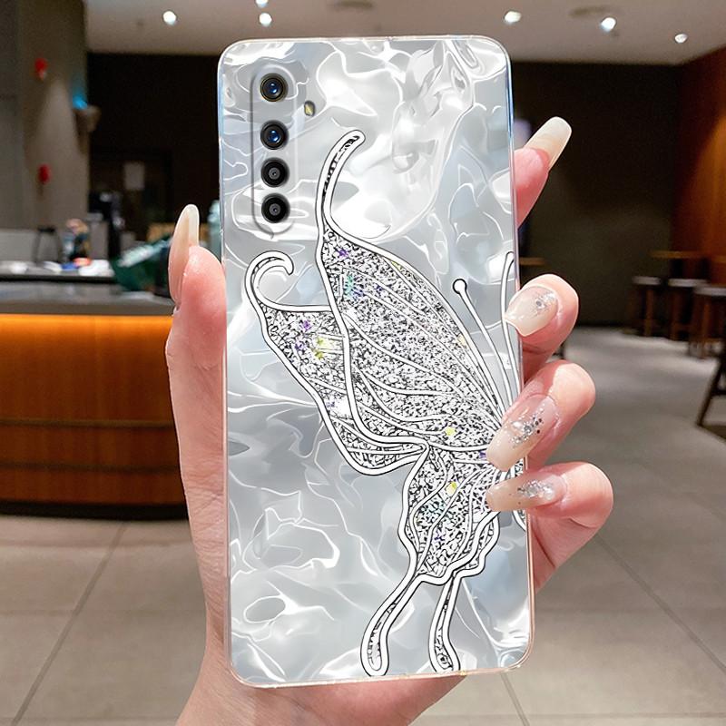Чехол для Realme XT X2 RMX1921 RMX1992 Прозрачный Роскошный Модный Бабочка Цветок Мягкий Силиконовый Чехол для Телефона для Realmex2 Realmext Case