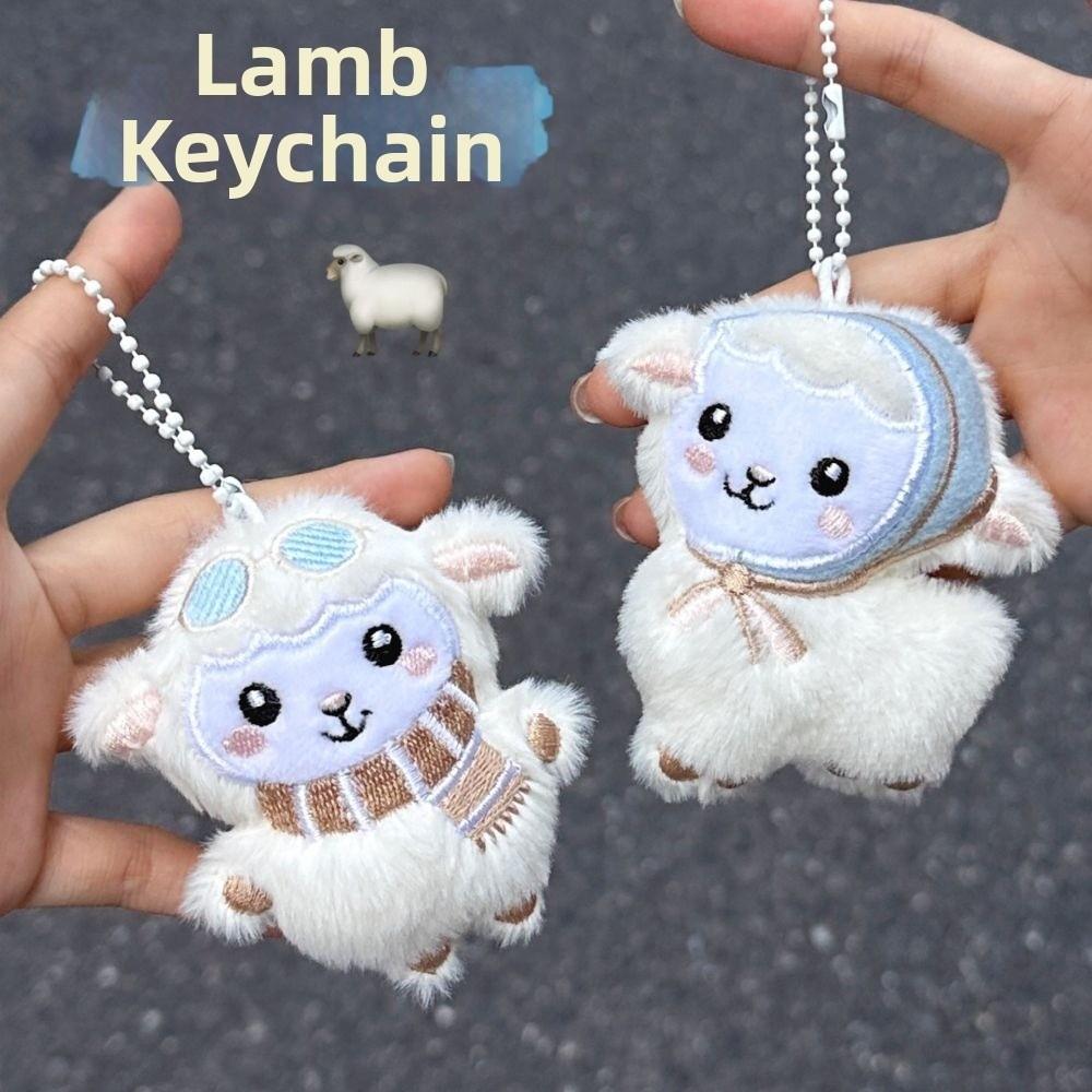 Cute Lamb Keychain Plush Texture Lamb Pendant Charming Backpack Pendant For Kids