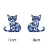 Blue & White Cat Suncatcher Ornament, Acrylic Cat Suncatcher Garden Decor, Suncatchers For Windows Hanging