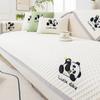 Summer Ice Silk Sofa Cover Panda Embroidered Cartoon Couch Cushion Home Decor Settee Cushion Solid Color Cool Feeling Sofa Cover