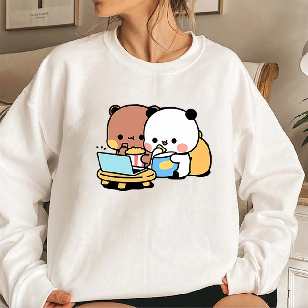 Cute Bubu and Dudu Sweatshirt Cartoon Panda Bear Bubu and Dudu Graphic Hoodies Women Men Tops Kawaii Printed Harajuku Sweatshirts